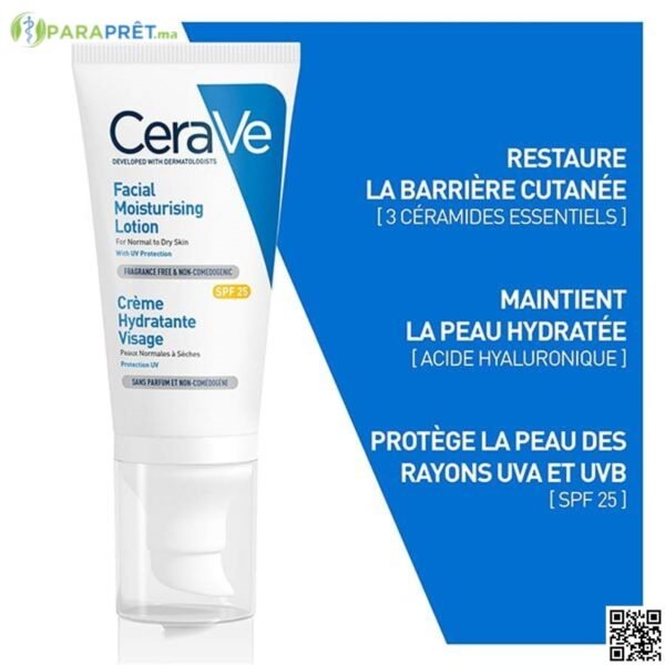 CERAVE CREME HYDRATANTE VISAGE SPF 25 52ML - CERAVE