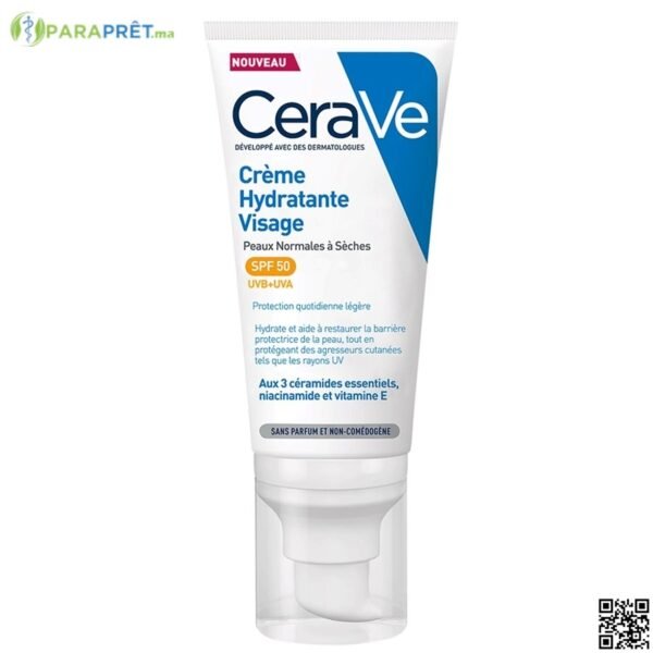 CERAVE CREME HYDRATANTE VISAGE SPF 50 52ML - CERAVE